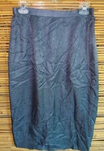 Adrianna Papell 8 Silk Pewter Skirt